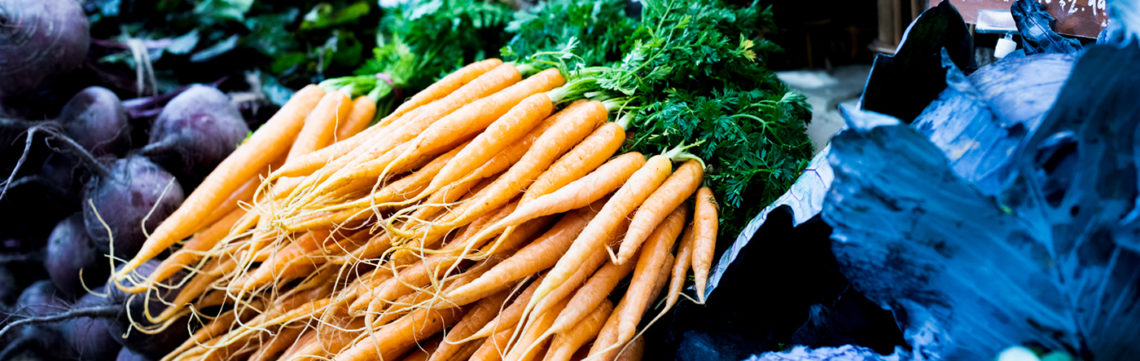 Bunch of fresh carrots