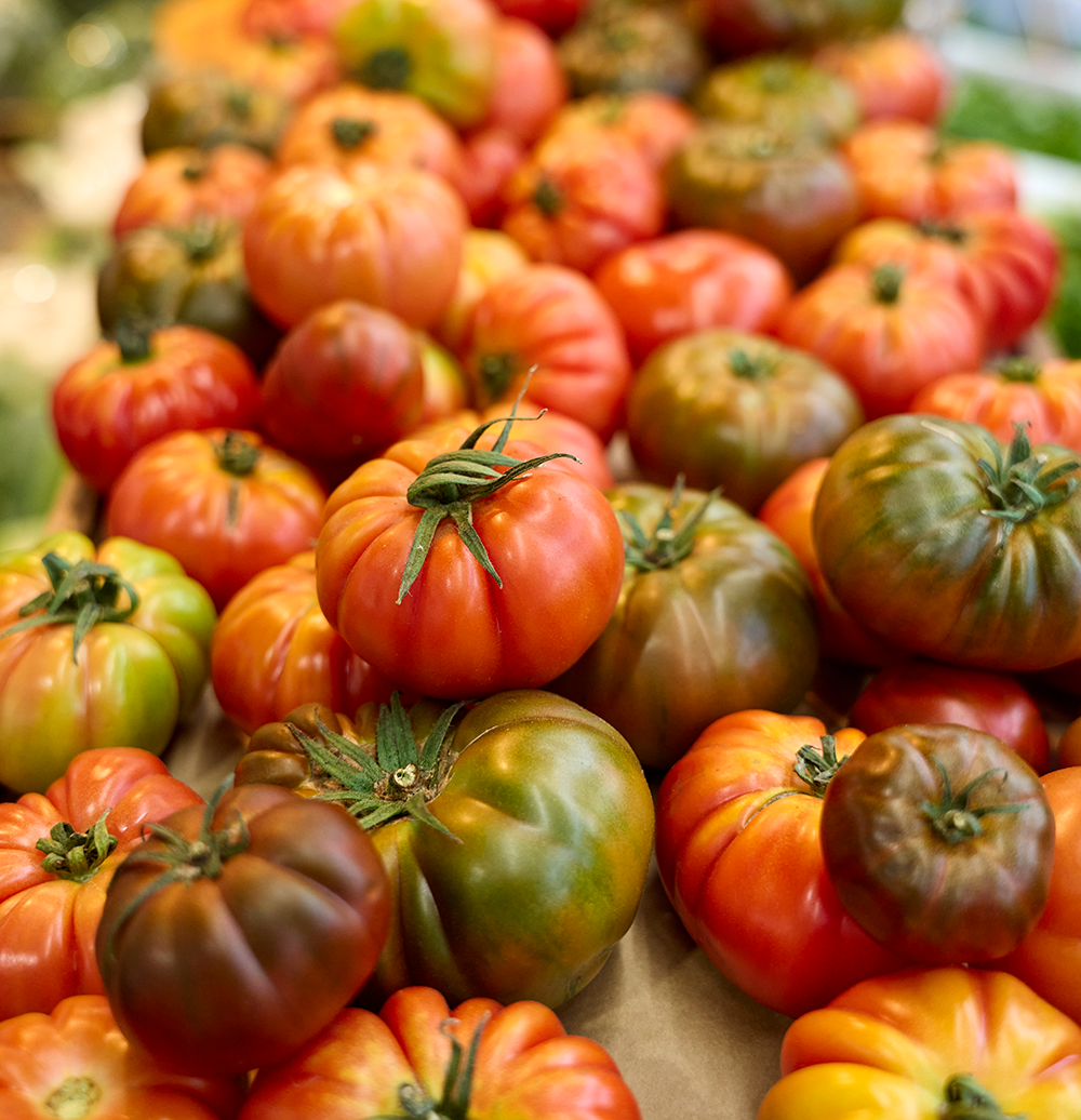 Fresh heirloom tomatoes at Prahran Market